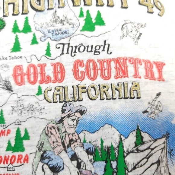 Gold Country California T Shirt Mens Size Medium Vintage 90s Highway 49 Miner - Picture 3 of 8